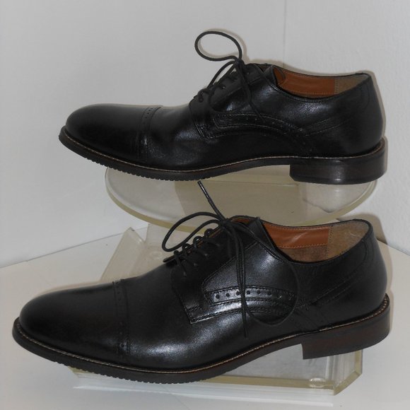 STATFORD AND STACEY ADAMS BLACK LEATHER OXFORD STYLE SHOE LOT SIZE 11 MEDIUM main image 11